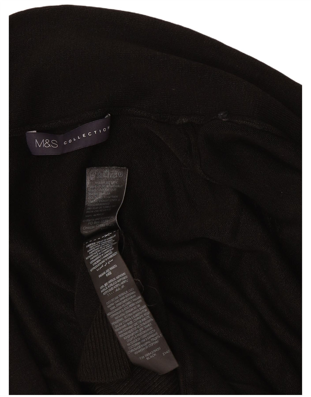 Marks & Spencer Offener Damen-Cardigan-Pullover UK 12 Medium Schwarz Acryl