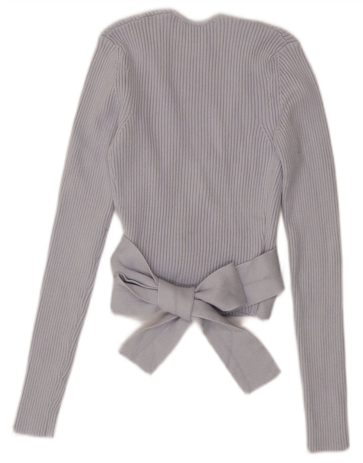 Zara Damen Crop Wrap Cardigan Top UK 8 Small Blau