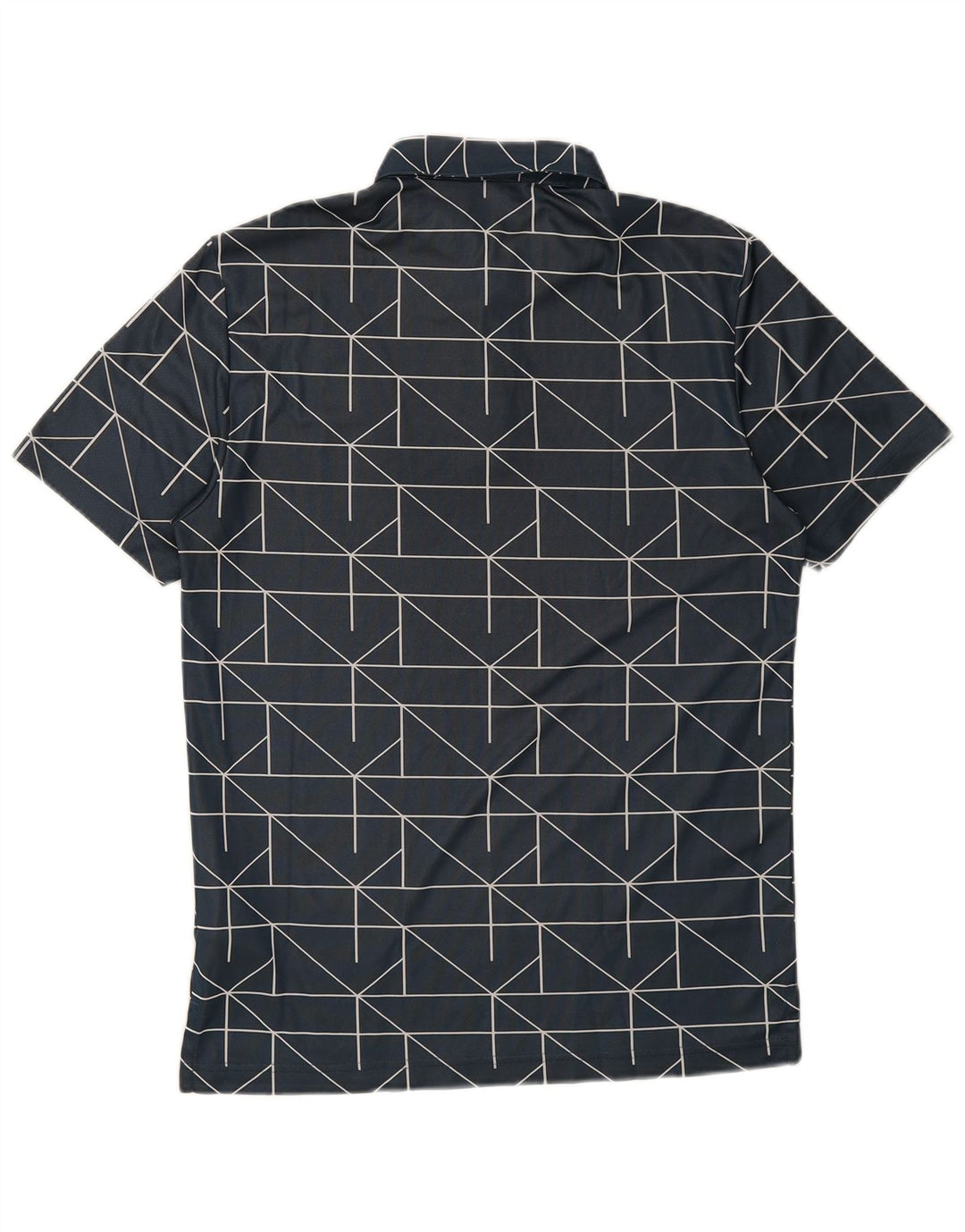 ADIDAS Mens Polo Shirt Small Navy Blue Geometric Polyester