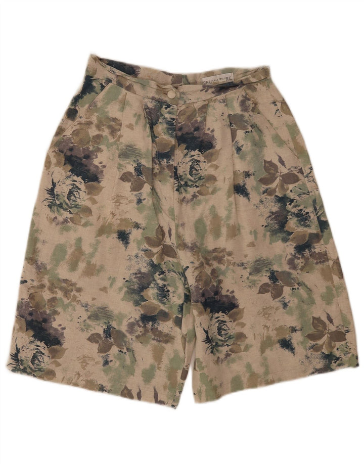 Vintage Damen Bermudashorts mit hoher Taille IT 42 Medium W25 Mehrfarbig
