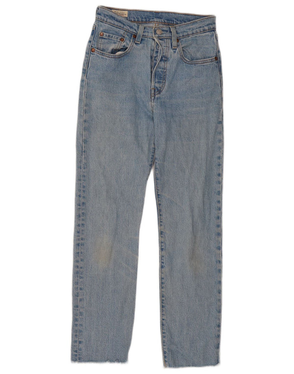 Levi's Damen 501 Straight Jeans W24 L28 Blaue Baumwolle