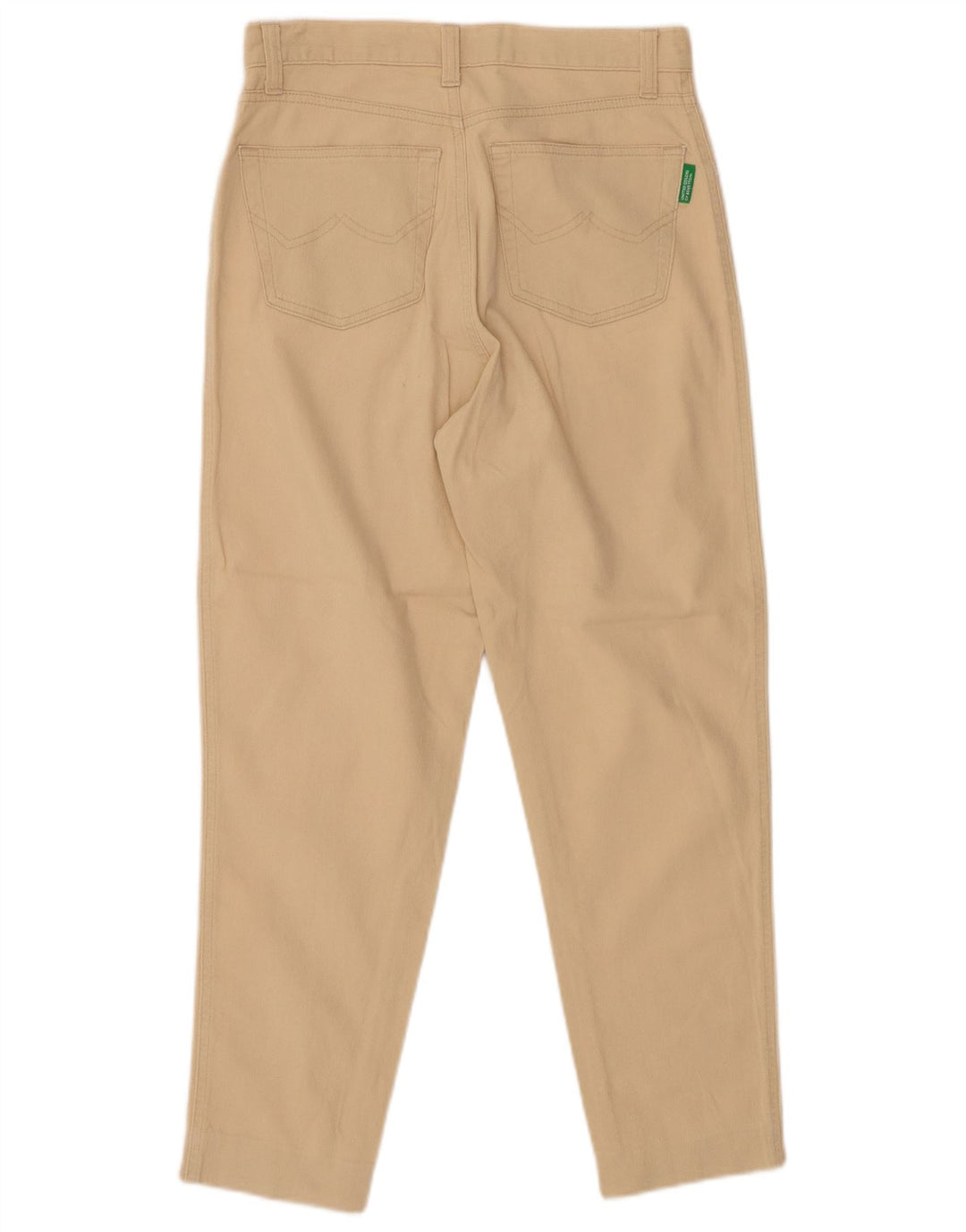 BENETTON Damen-Hose mit hoher Taille, kurz geschnitten, Größe 44, Mittel W26 L24, Beige
