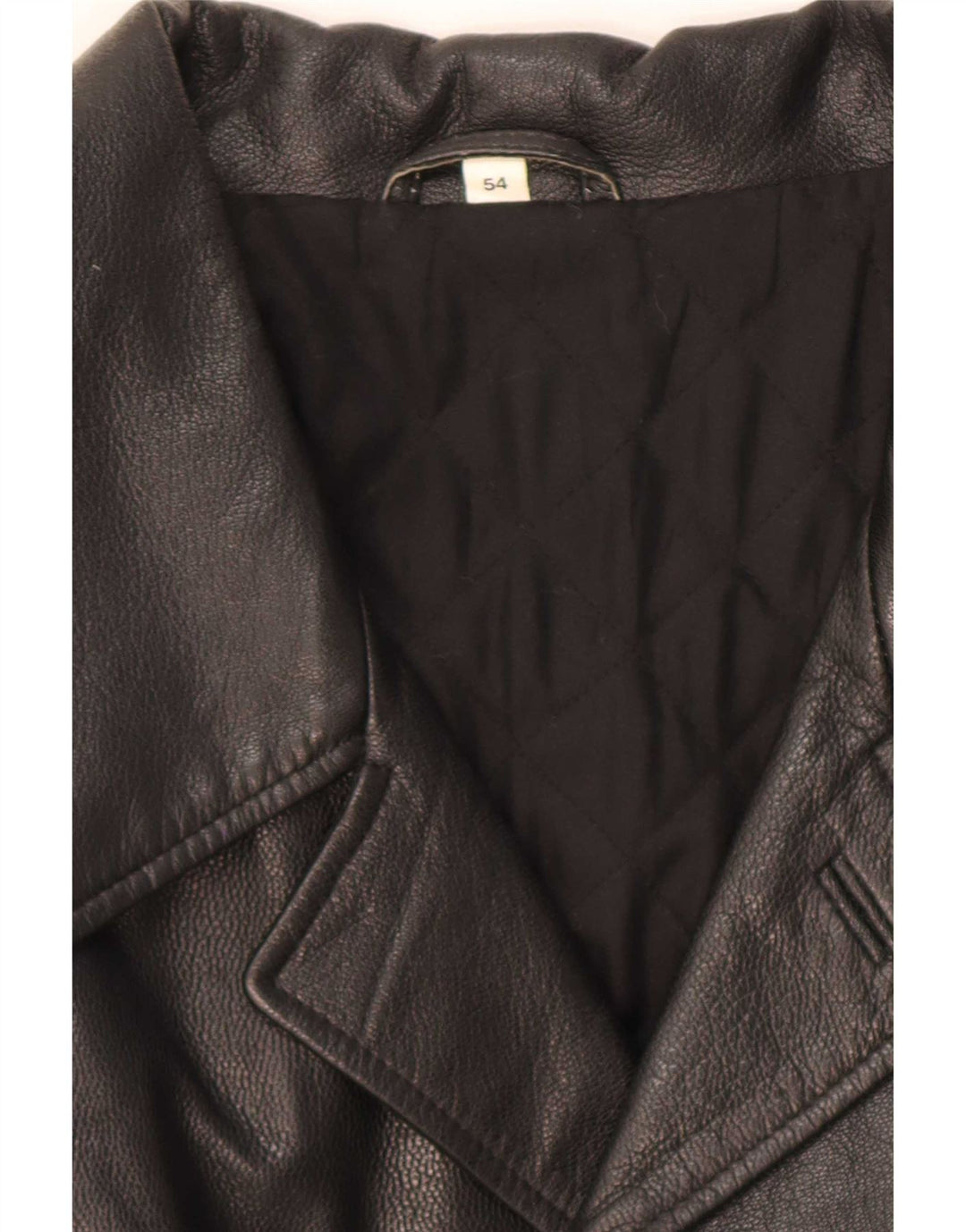 Vintage Herren Ledermantel IT 54 2XL Schwarz