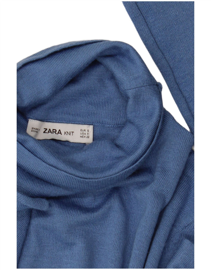 Zara Damen-Pullover mit Rollkragen, Gr. 10, Größe S, Blau, Modal