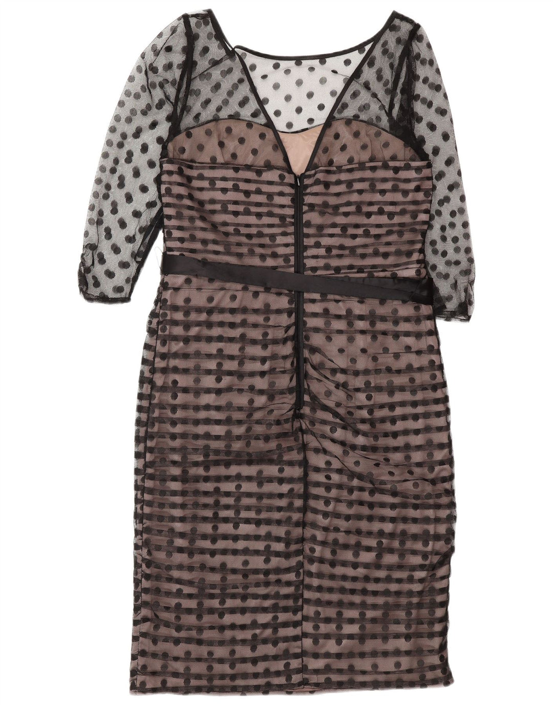 Coast Damen-Etuikleid mit 3/4-Ärmeln, UK-Größe 44, Mittelschwarz, gepunktet, Polyester