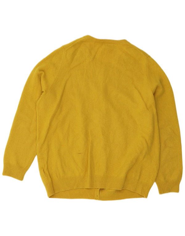Marks & Spencer Womens Cardigan Sweater UK 22 3XL Yellow Cashmere