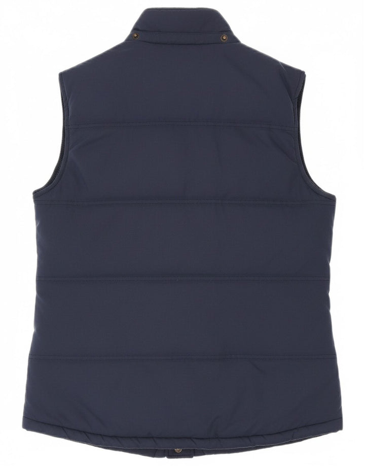 FAT FACE Womens Sleeveless Sherpa Jacket UK 10 Small  Navy Blue Polyester