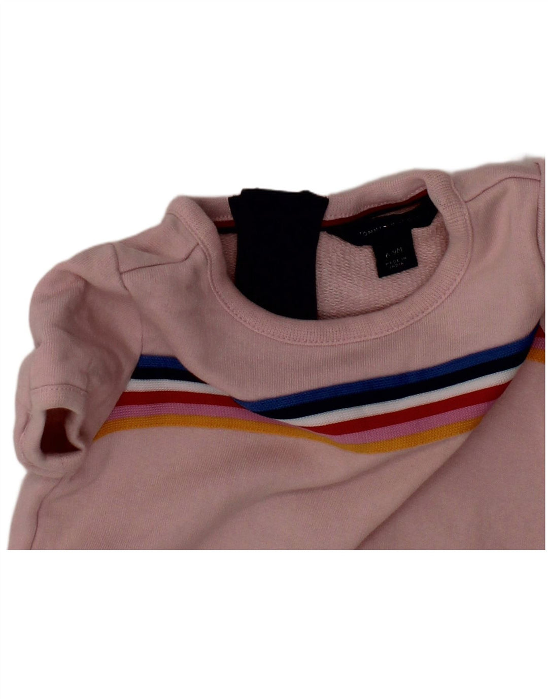 TOMMY HILFIGER Baby-Mädchen-Spielanzug, 6–9 Monate, rosa gestreift, Baumwolle