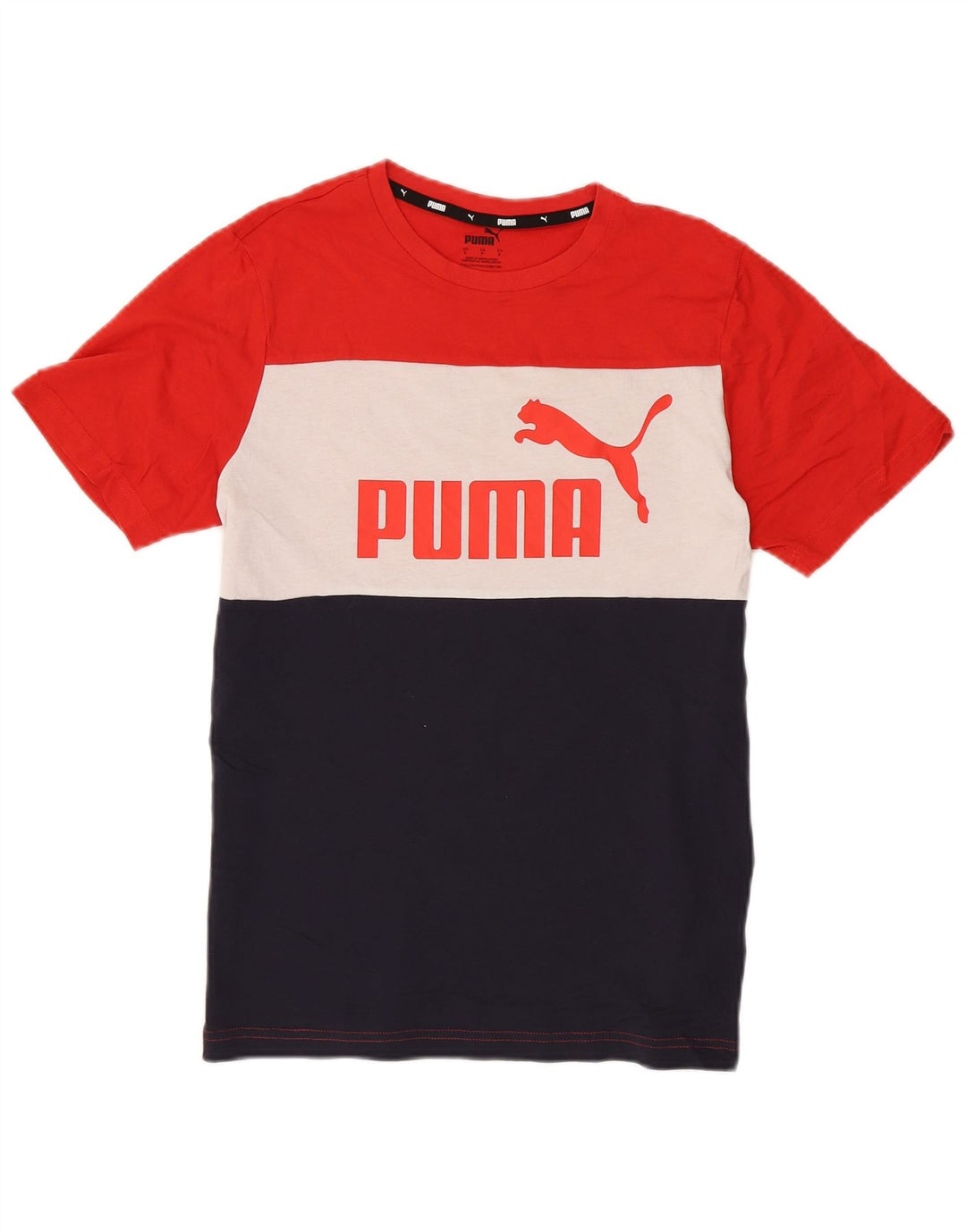 Puma Herren-T-Shirt mit Grafik, Größe S, mehrfarbig, Colourblock-Baumwolle