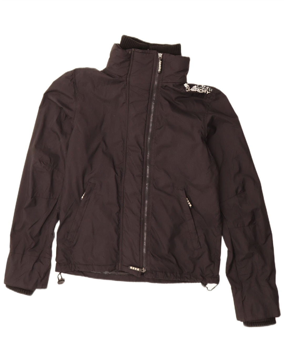 Superdry Herren-Regenjacke mit Grafik, UK 36, Small, schwarzes Nylon