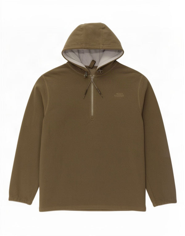 Weird Fish Herren-Fleecepullover mit Kapuze und Reißverschluss, 2XL, Khaki, Polyester