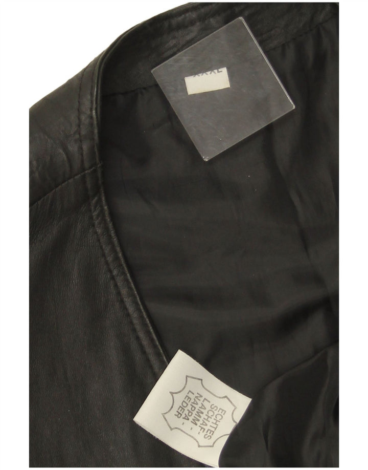 VINTAGE Herren Lederweste 3XL Schwarzes Leder