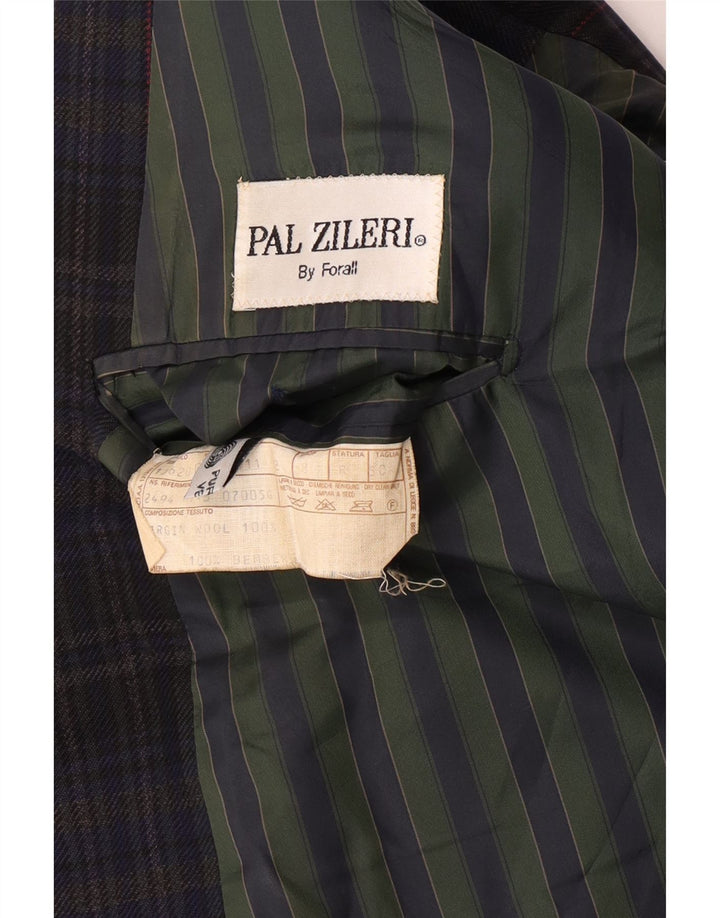 Pal Zileri Herren-Blazer, zweireihig, IT 50, groß, marineblau kariert
