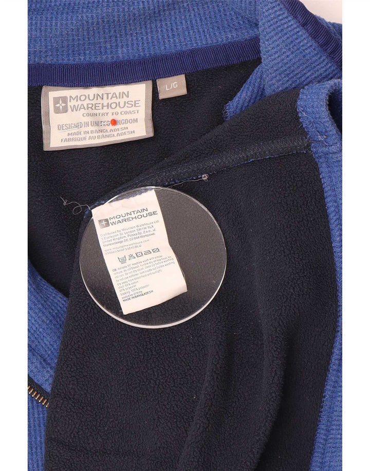 Mountain Warehouse Herren-Sweatshirt mit Reißverschluss am Kragen, Größe L, aus blauem Polyester