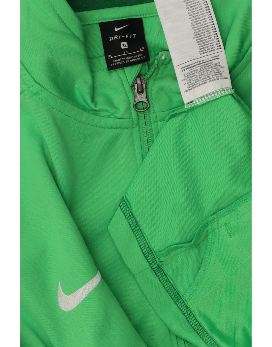 Nike Herren-Trainingsanzugoberteil mit Grafik, XL, grünes Farbblock-Polyester