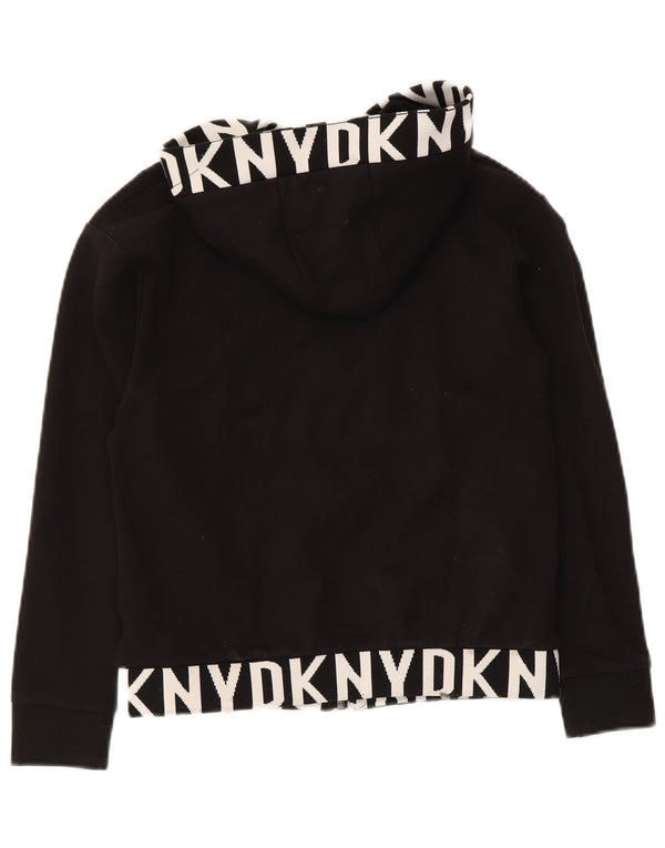 Dkny Crop Graphic Hoodie-Pullover für Jungen, 7–8 Jahre, schwarze Viskose