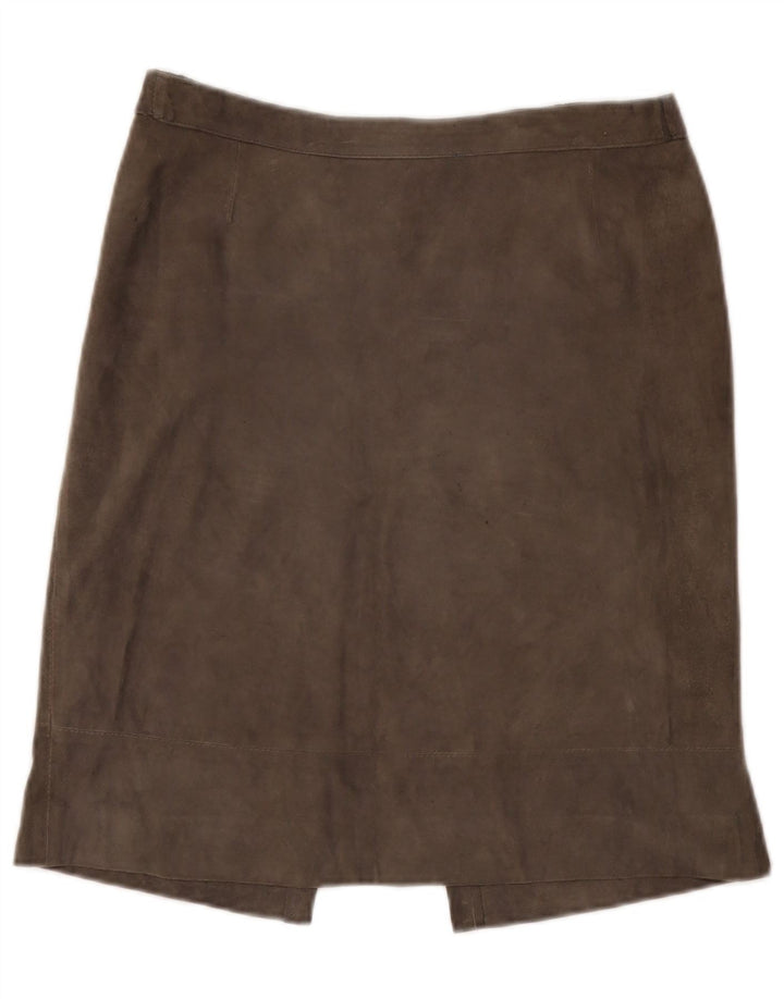 Vintage Damen Wildlederrock W30 Mittelgrau