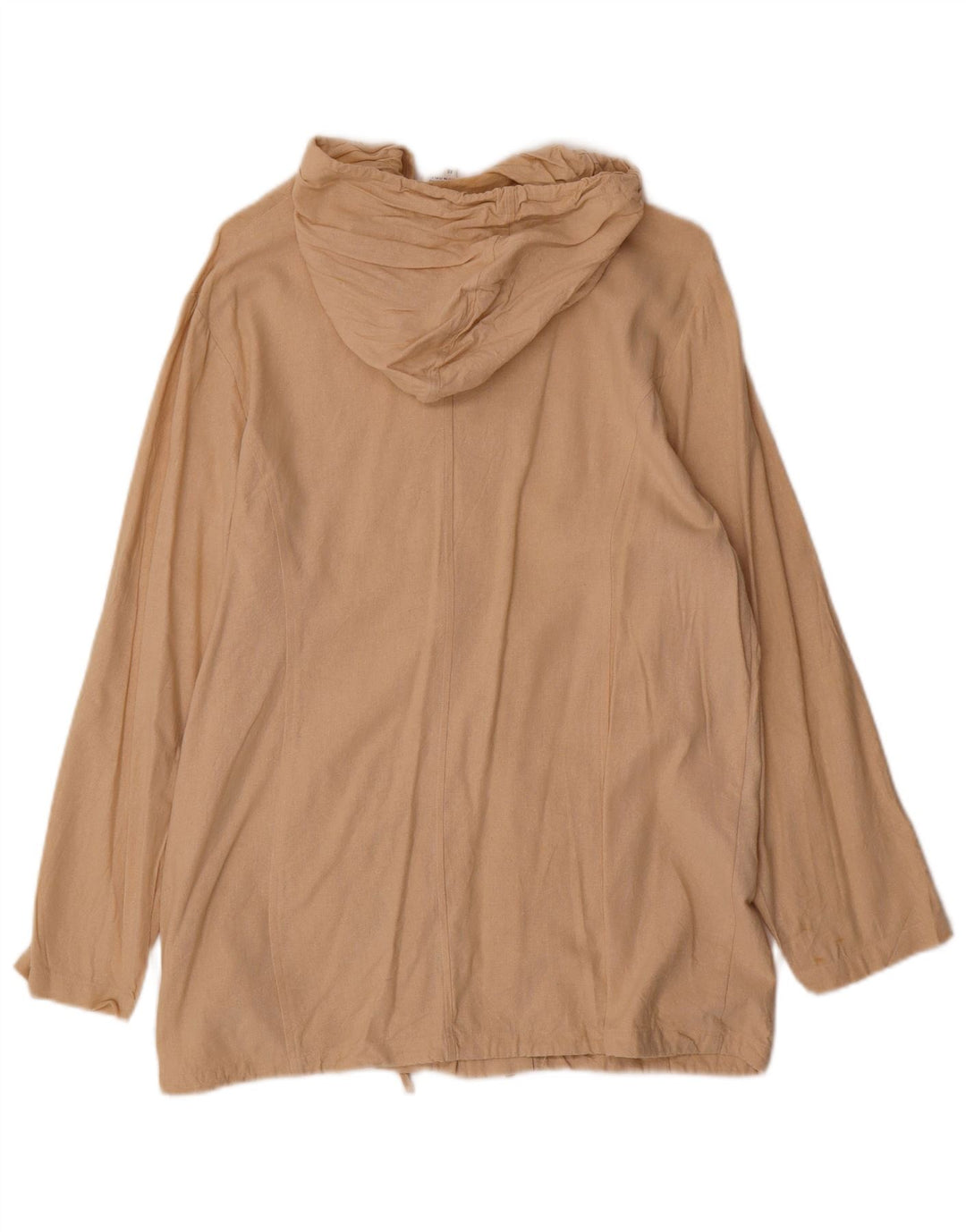 Cherie Damen Bomberjacke mit Kapuze IT 46 Large Beige Seide