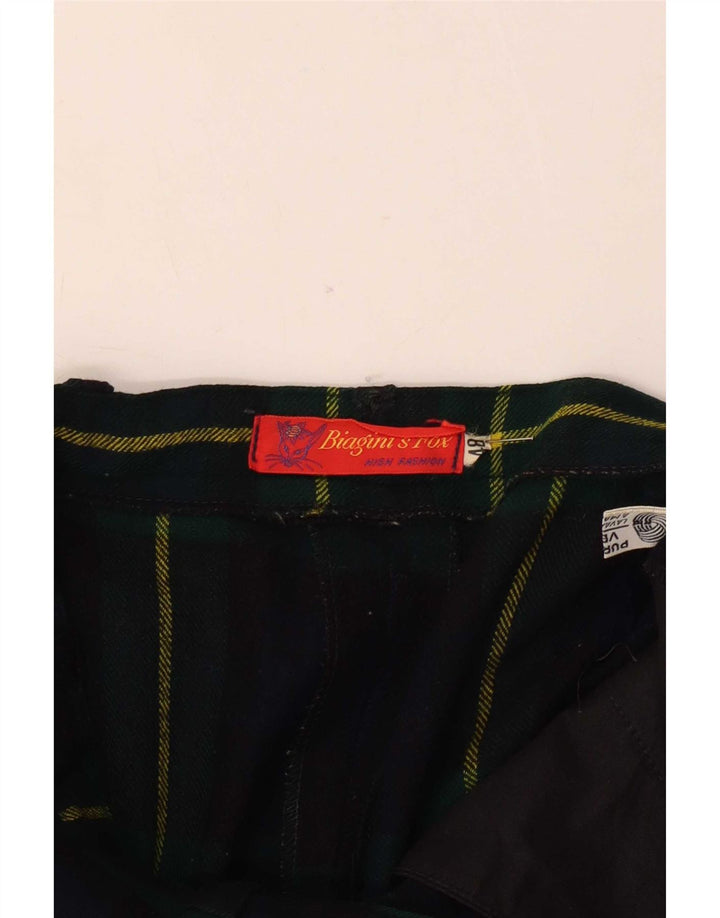 Vintage Damen Anzughose mit Pegged-Anzug, W28, L29, marineblau karierte Wolle