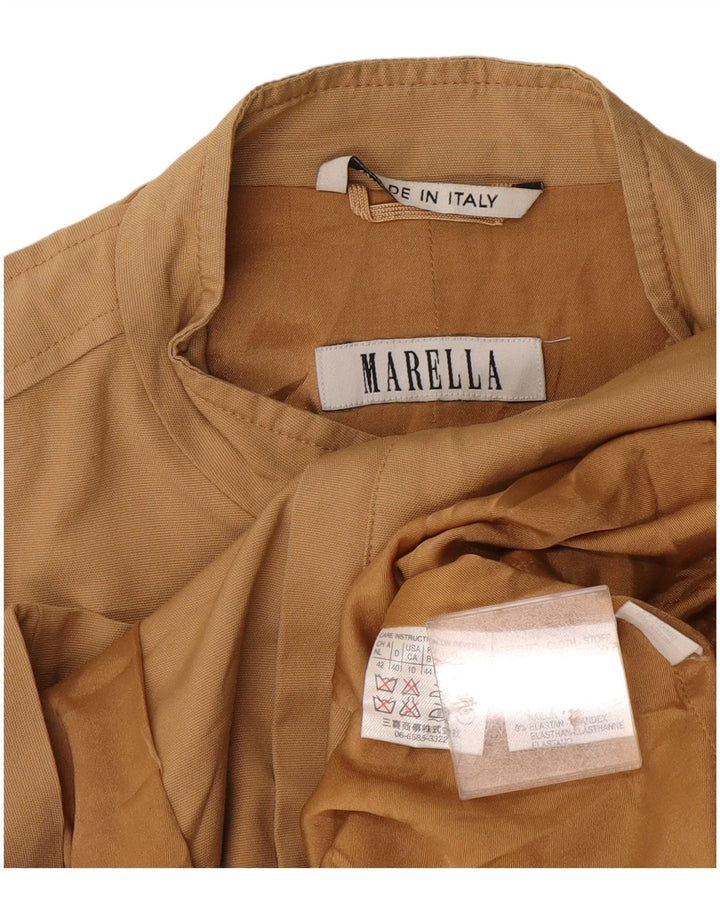 Marella Damen Utility-Jacke UK 14 Large Beige Baumwolle