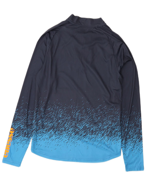 Ellesse Herren-Pullover-Trainingsanzugoberteil mit Reißverschluss und Rundhalsausschnitt, mittelgroß, Marineblau, Farbblock