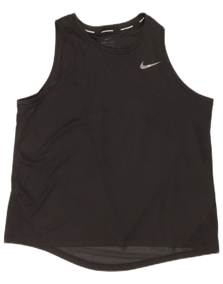 Nike Damen Dri Fit Weste Top UK 14 Medium Schwarz Polyester