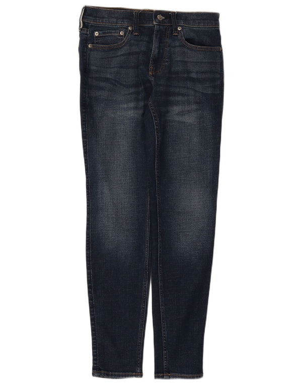Hollister Damen Super Skinny Jeans W28 L30 Marineblau Baumwolle