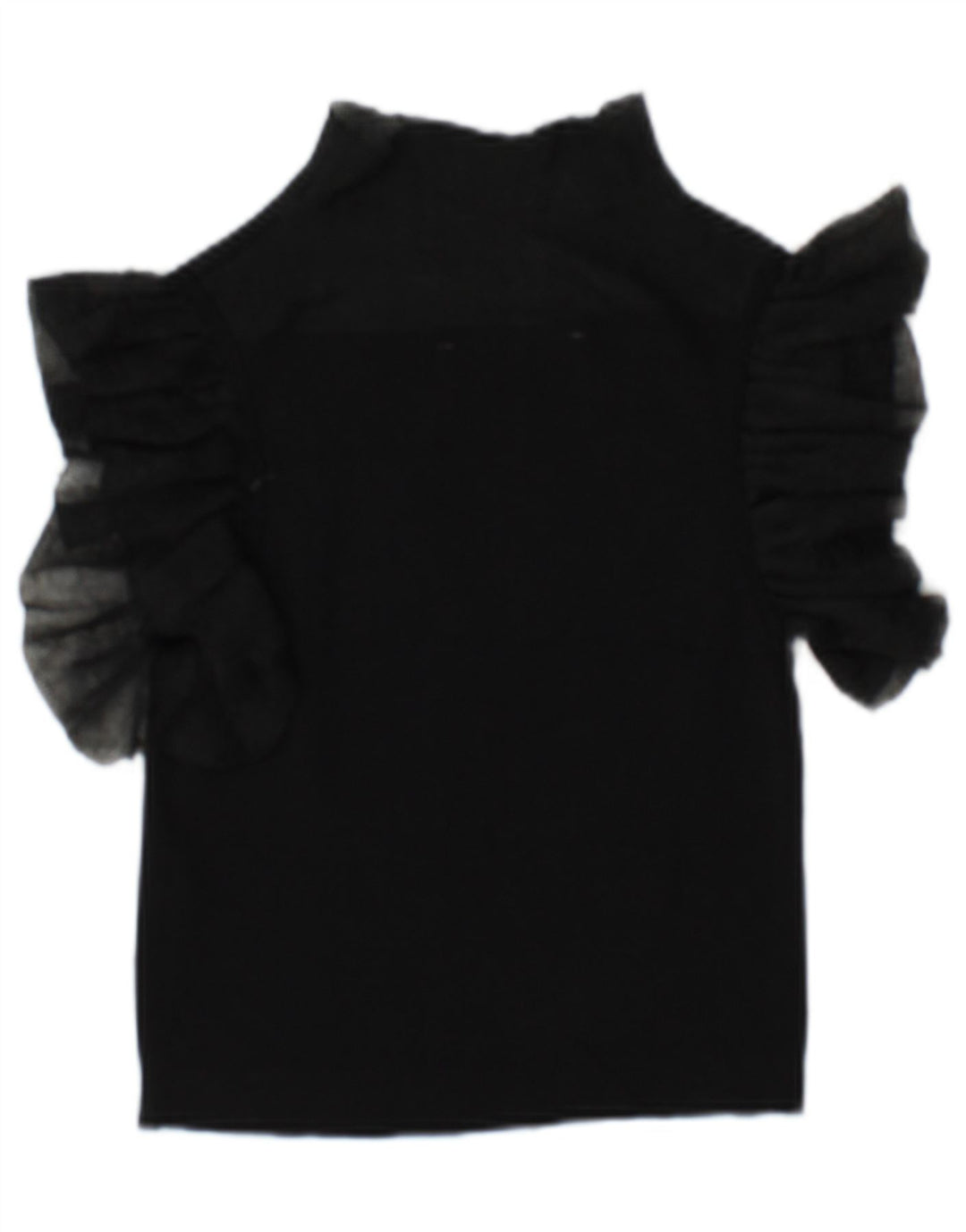 Durchsichtiges Blusenoberteil für Damen von Zara, UK 10, Größe S, schwarze Viskose