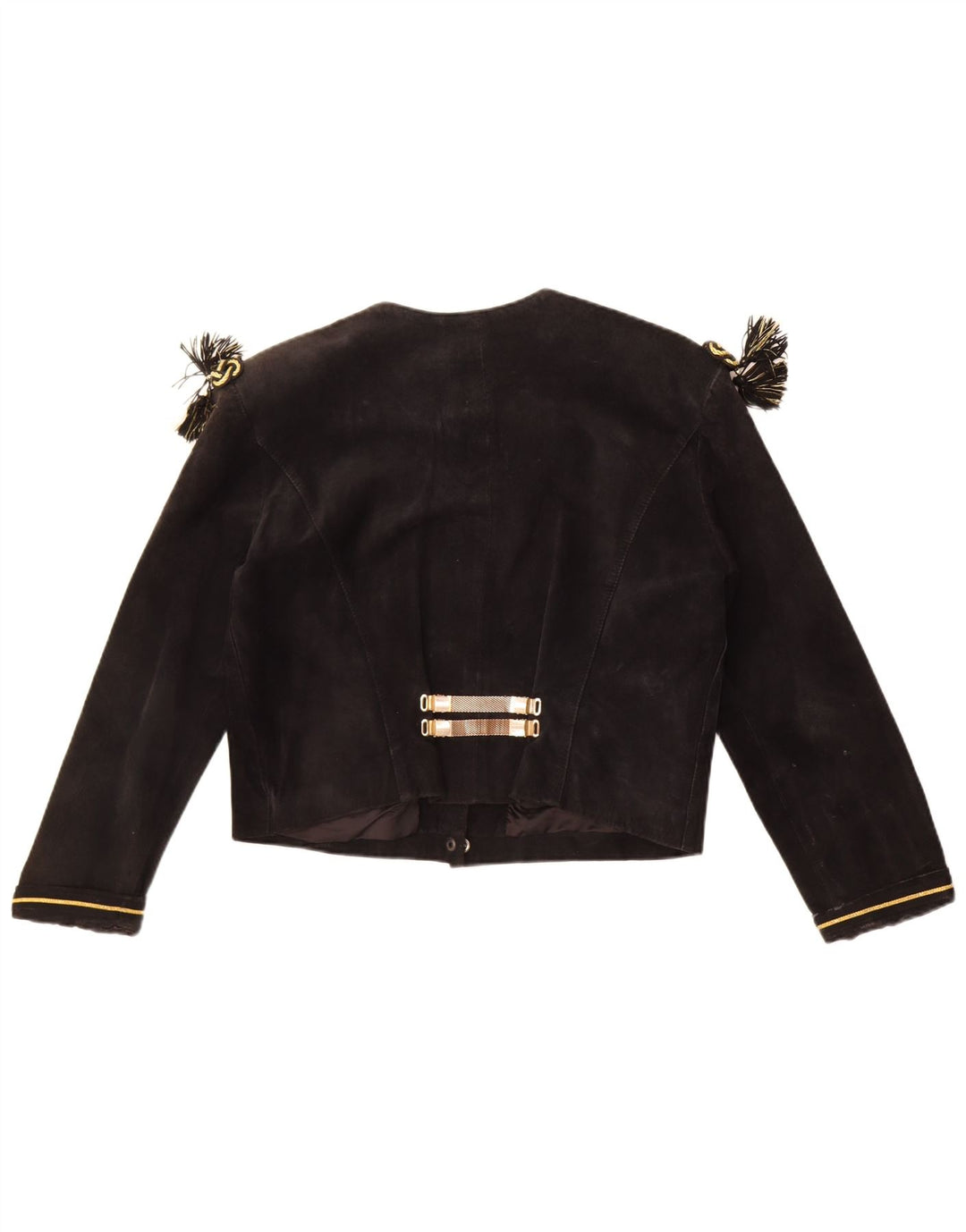 Joy Womens Crop Wildlederjacke EU 40 Mittelschwarzes Leder