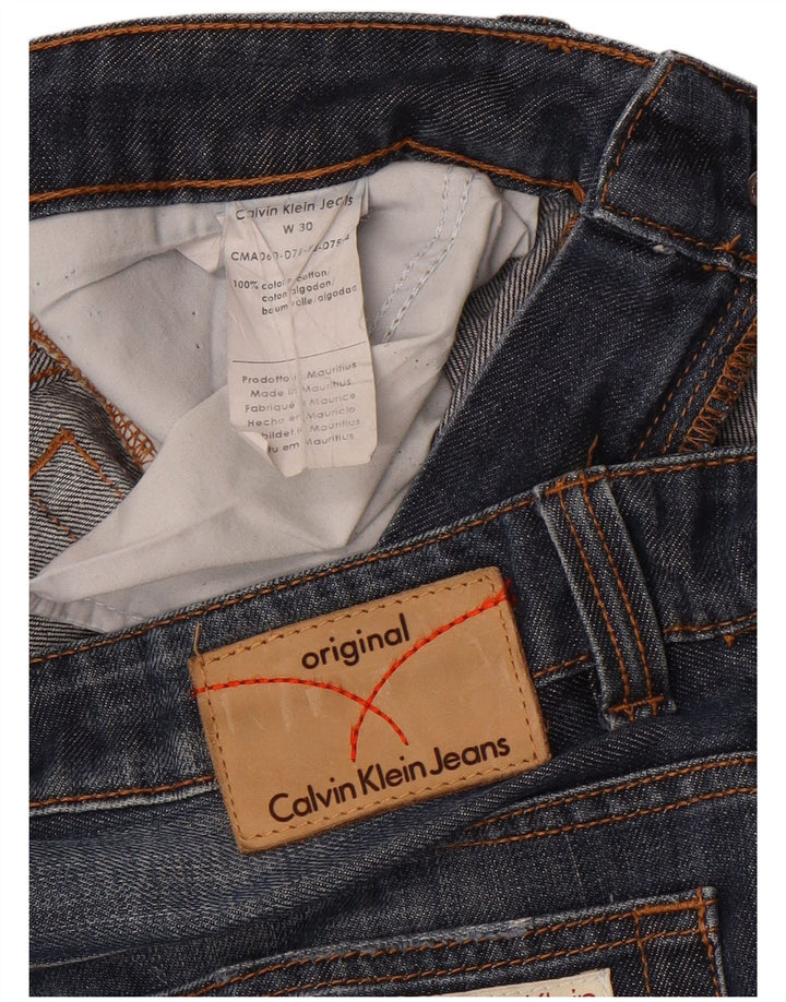Calvin Klein Damen Straight Jeans W30 L29 Blaue Baumwolle