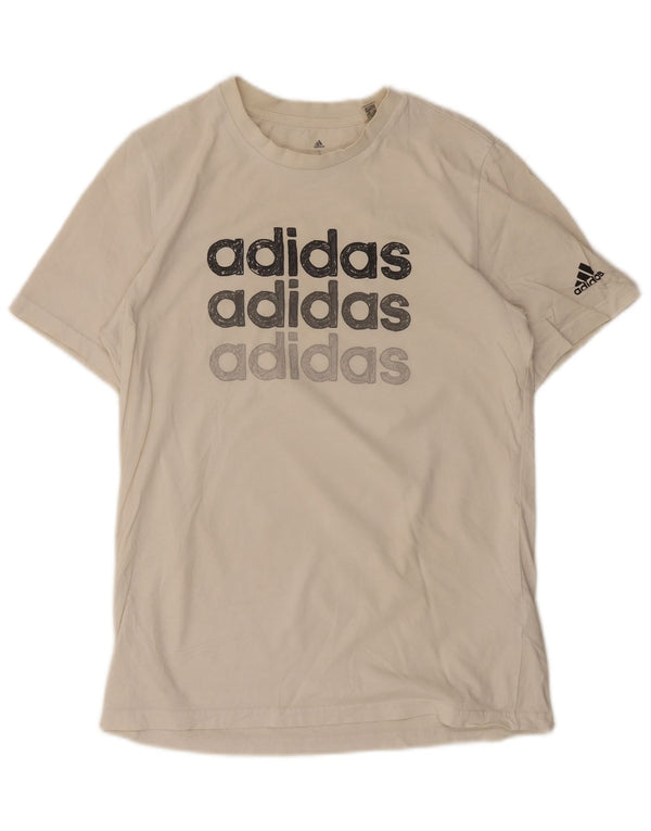 Adidas Herren Grafik T-Shirt Top Small Weiß Baumwolle
