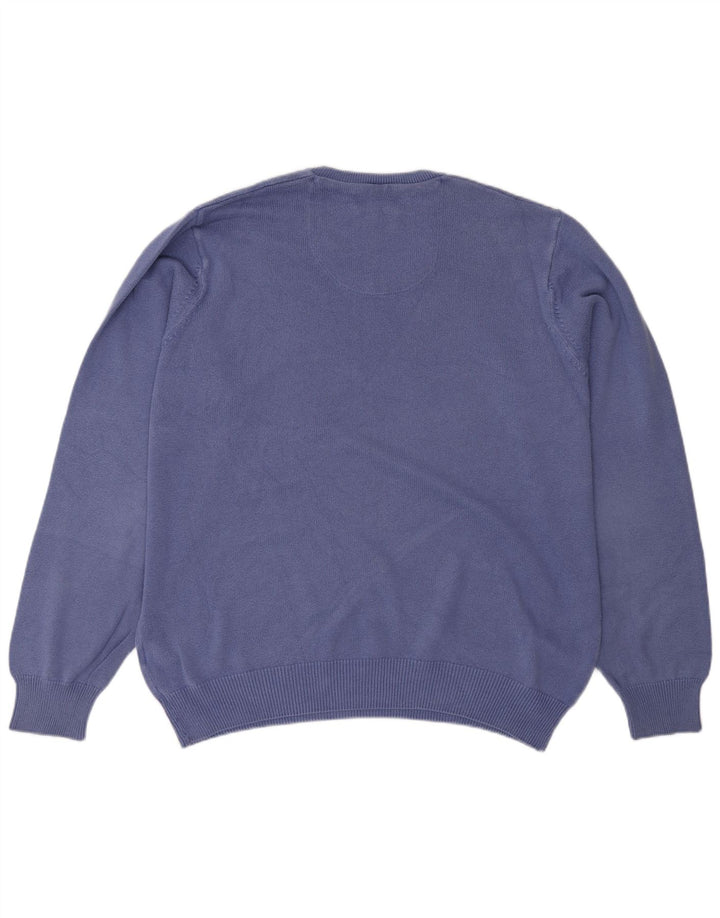 Marks & Spencer Herren Blue Harbor V-Ausschnitt Pullover Pullover Große blaue Baumwolle