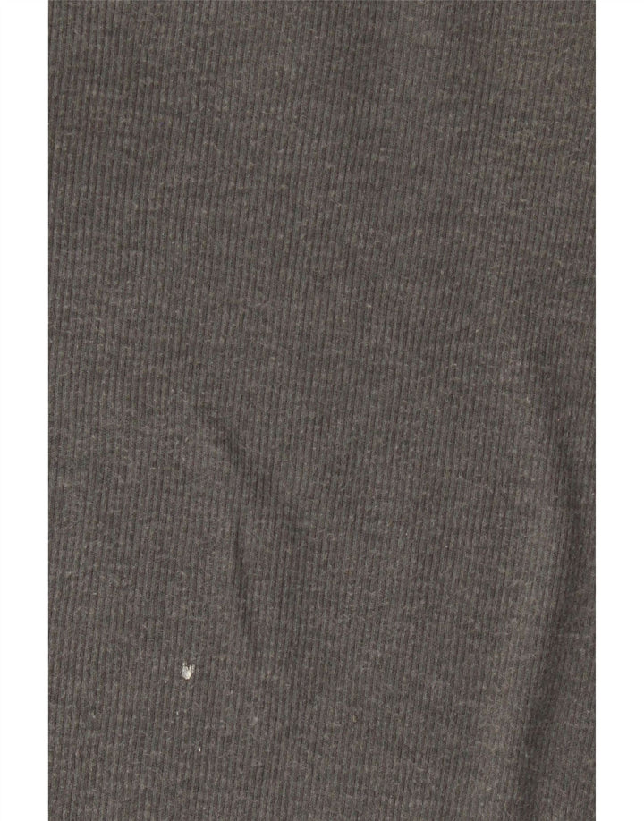 Diesel Womens Graphic Top Langarm UK 12 Mittelgraue Baumwolle