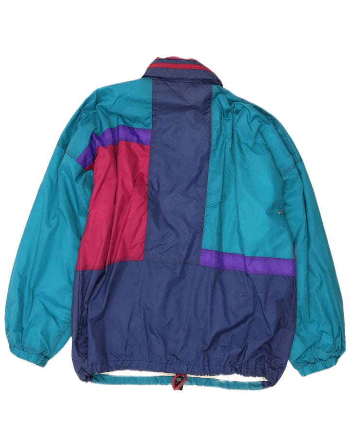 Marcel Clair Herren-Regenjacke mit Kapuze, EU 52/54, groß, blau, Farbblock