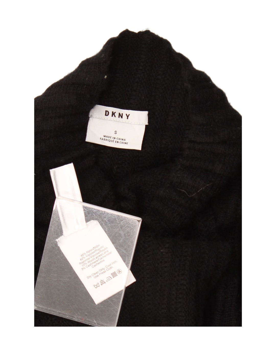 DKNY Damen-Pullover mit Rollkragen, übergroß, Gr. 10, Schwarz