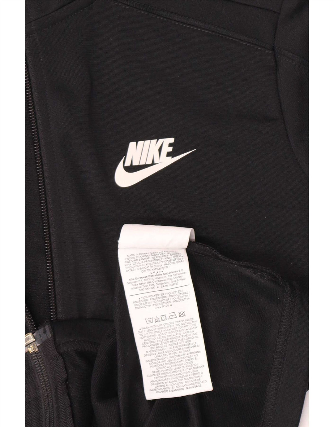 Nike Jungen-Trainingsanzug-Top-Jacke, 10–11 Jahre, mittelgroßes schwarzes Polyester