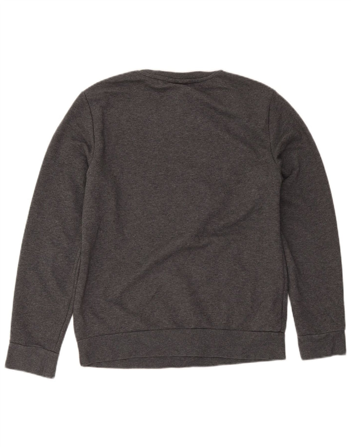 Adidas Damen Graphic Sweatshirt Pullover UK 12/14 Mittelgraue Baumwolle