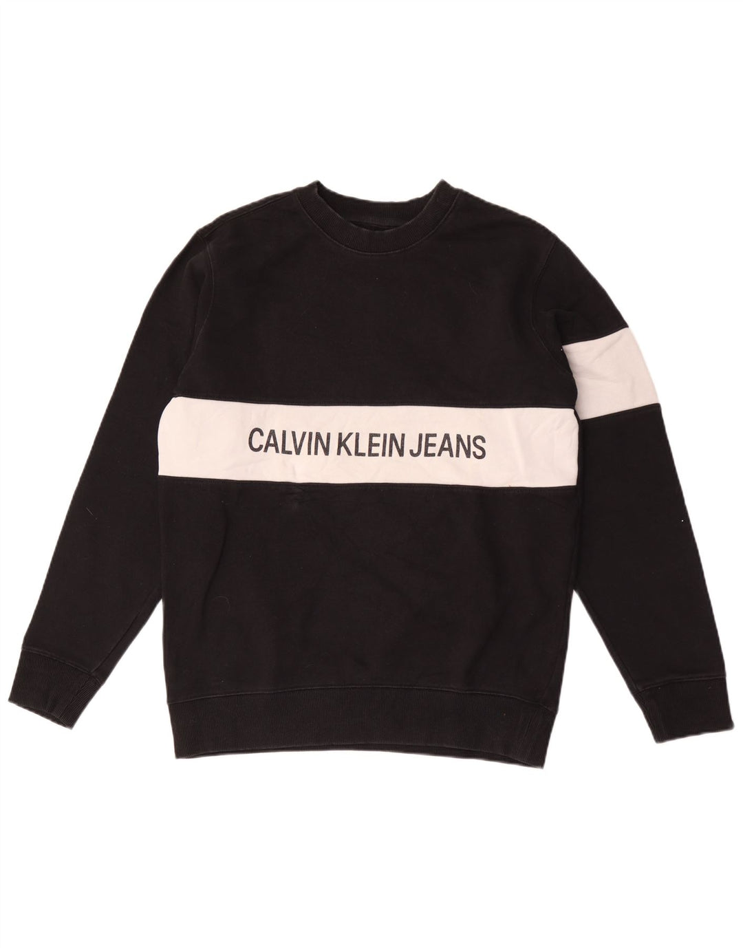 Calvin Klein Jeans Herren-Sweatshirt mit Grafik, Mittelschwarz, Farbblock