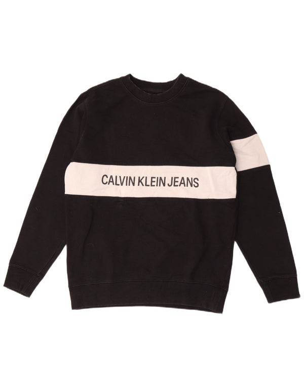 Calvin Klein Jeans Herren-Sweatshirt mit Grafik, Mittelschwarz, Farbblock