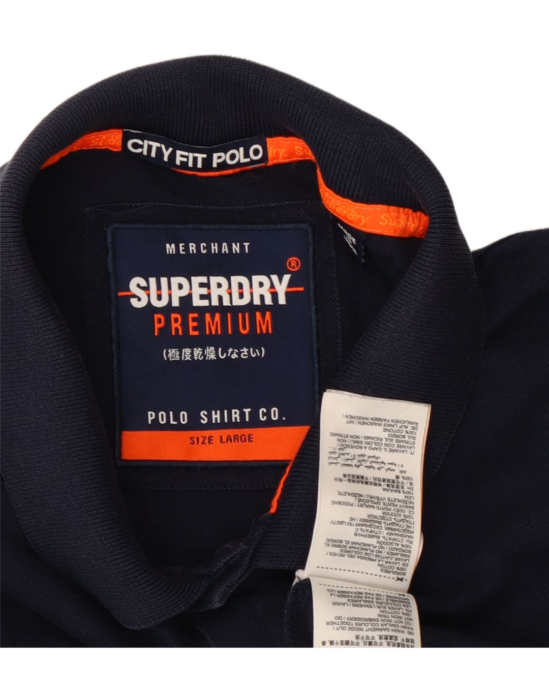 SUPERDRY Herren-Poloshirt, große marineblaue Baumwolle