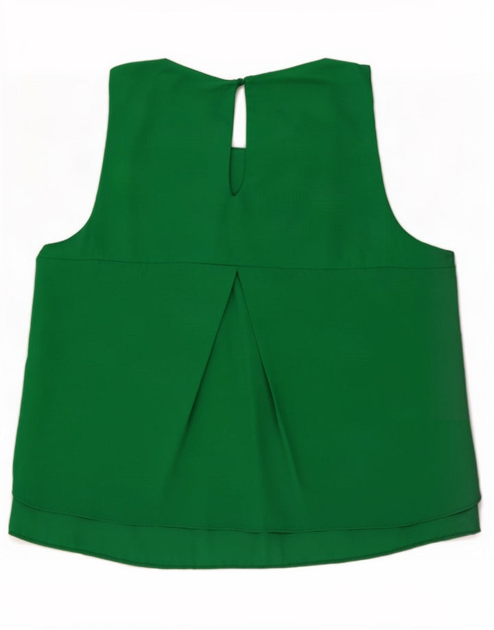 Zara Damen ärmelloses Blusenoberteil UK 6 XS Grün Polyester