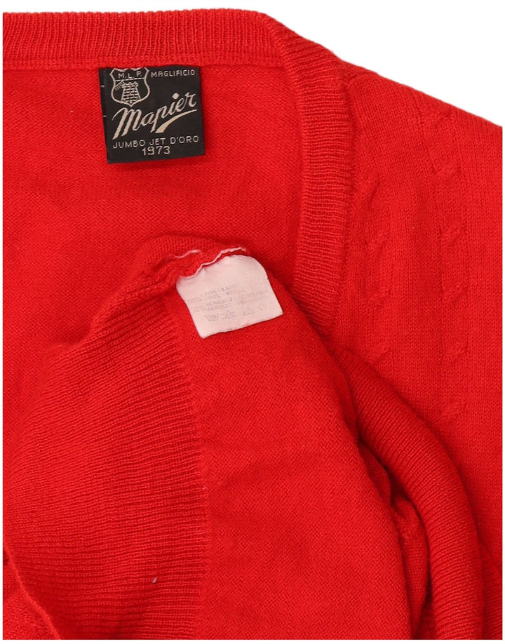 Mapier Damen-Pullover mit V-Ausschnitt, UK 14, mittelrote Wolle