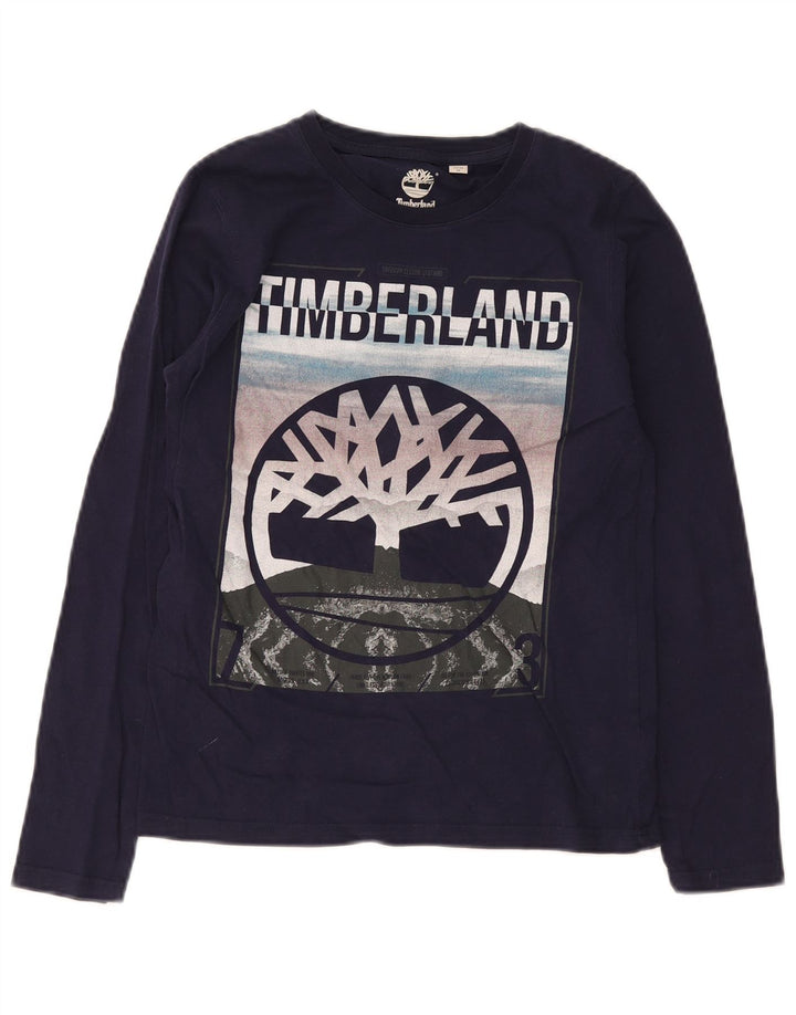 Timberland Langarm-Top mit Grafik für Mädchen, 15–16 Jahre, mittleres Marineblau