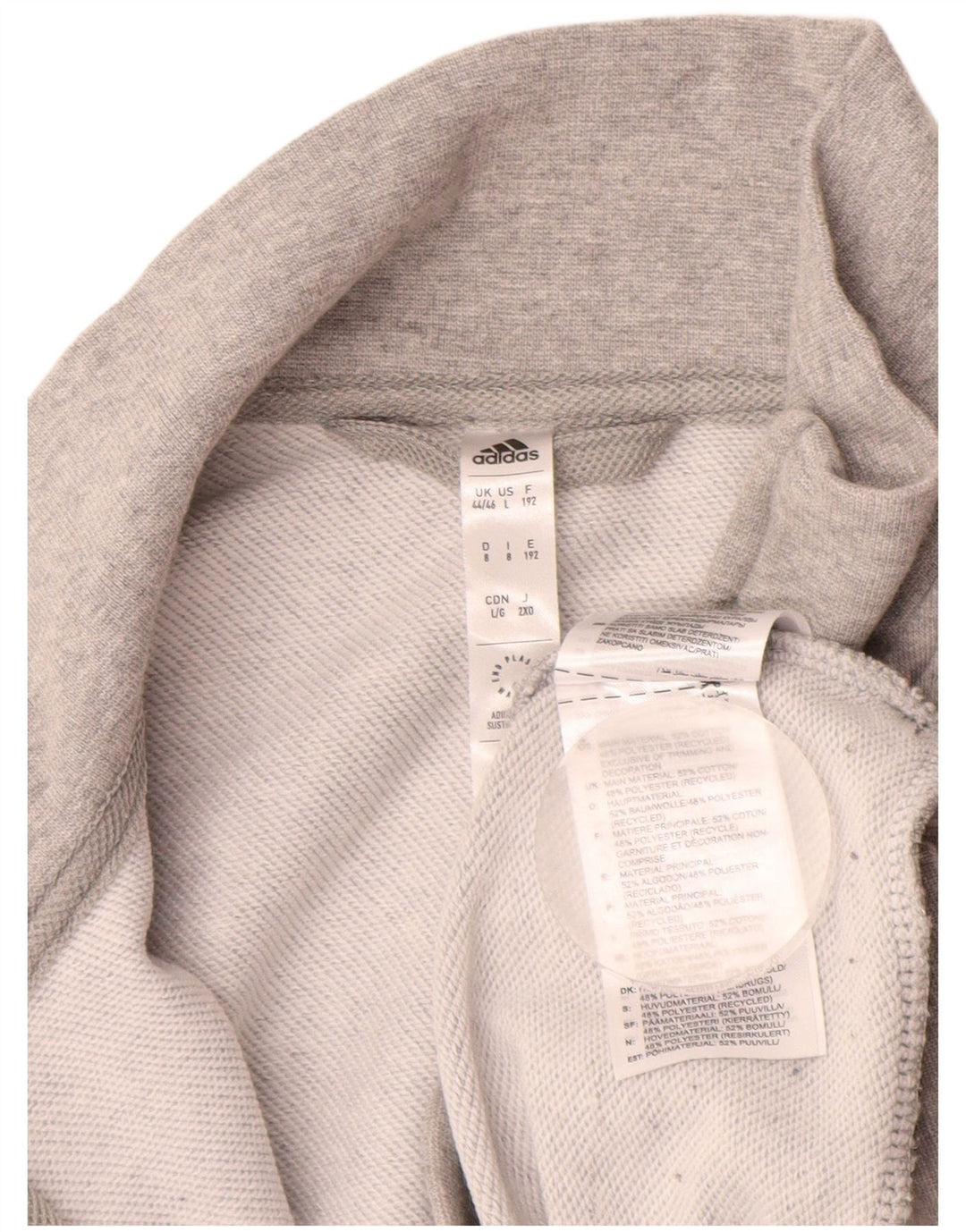 ADIDAS Herren-Trainingsanzug-Top-Jacke, UK 44/46, große graue Baumwolle