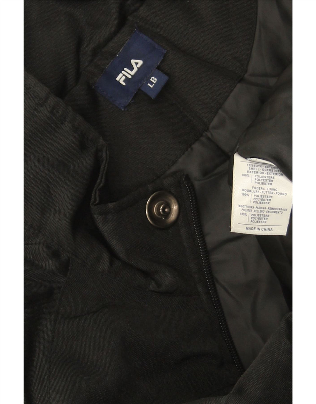 Fila Windjacke für Jungen, 13–14 Jahre, groß, schwarzes Polyester