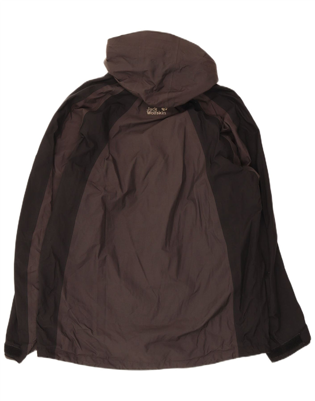 Jack Wolfskin Herren-Regenjacke mit Kapuze, UK 36/38, Mittelgrau, Farbblock
