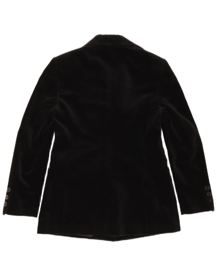 Adele Fado Damen 3-Knopf-Samt-Blazerjacke UK 12 Mittelschwarz