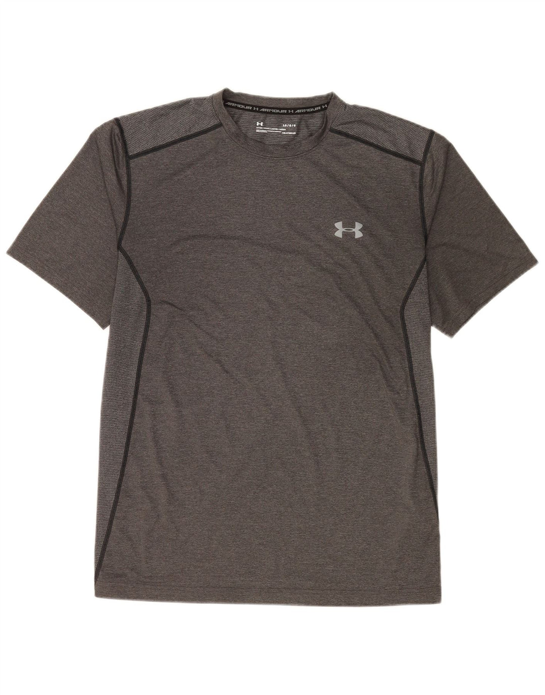 Under Armour Herren Heat Gear T-Shirt Top Large Grau Polyester