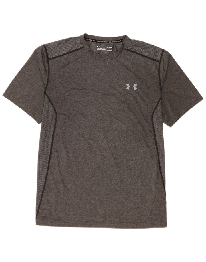 Under Armour Herren Heat Gear T-Shirt Top Large Grau Polyester