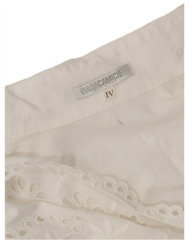 Naracamicie Ärmellose Wickelbluse für Damen, UK 12, Mittelweiß